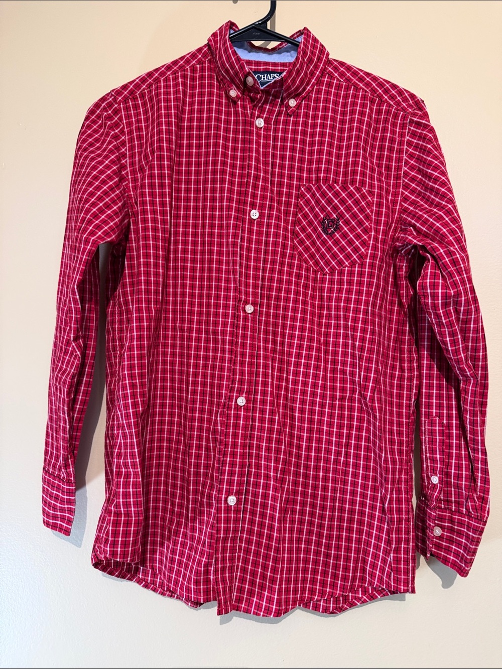 Chaps Red Plaid Button-Down Shirt